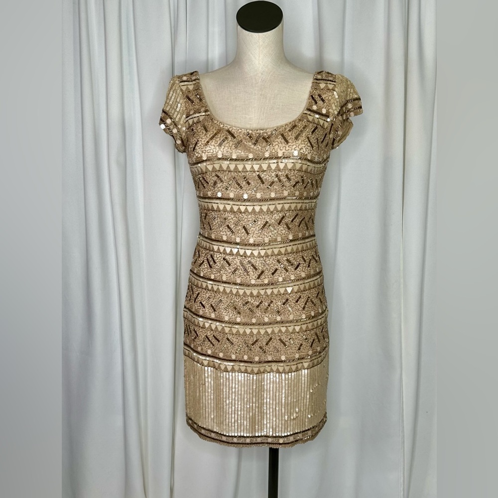 SCALA Gold Sequin mini-Dress